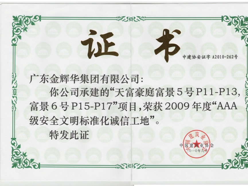 天富豪庭富景5號P11-P13、富景6號P15-P17工程（承建）2009